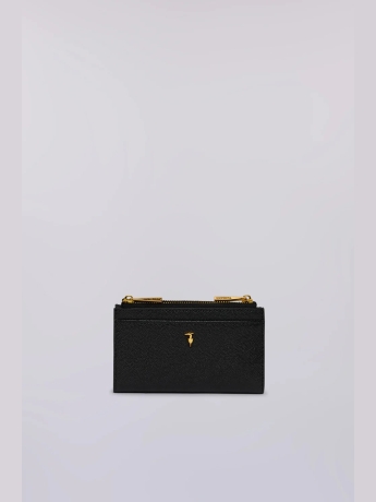 Trussardi Portafoglio bifold Cameo in pelle grana riso nero