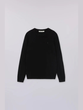 Trussardi Maglia girocollo in viscosa stretch nero