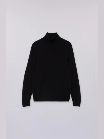 Trussardi Maglia dolcevita in viscosa stretch nero