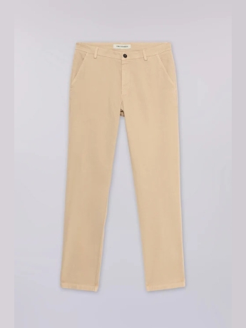 Trussardi Pantaloni 301 Chino Aviator slim fit in gabardina stretch beige
