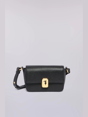Trussardi Borsa a tracolla Cameo mini in pelle nera