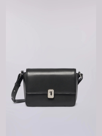 Trussardi Borsa a tracolla Cameo media in pelle nera