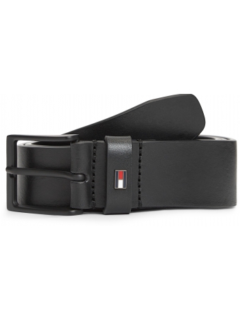 Tommy Hilfiger cintura LAYTON 3.5  in pelle nera