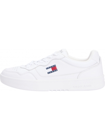 Tommy Hilfiger sneakers retro in pelle bianca  con logo badge
