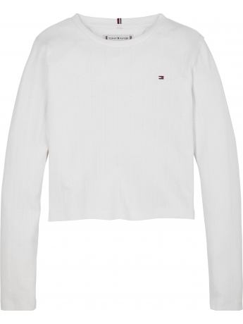 Tommy Hilfiger MAGLIA KIDS/JUNIOR IN COTONE BIANCO CON MICRO LOGO
