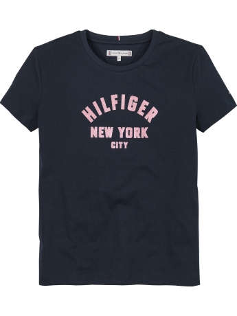 Tommy Hilfiger T-shirt KIDS/JUNIOR IN COTONE BLU CON LOGO GLITTER