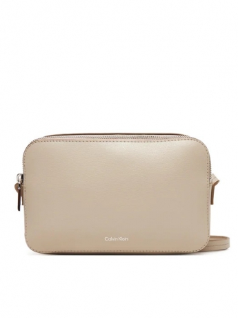 Calvin Klein BORSA CAMERA BAG IN ECOPELLE LISCIA BEIGE CON TRACOLLA  E LOGO