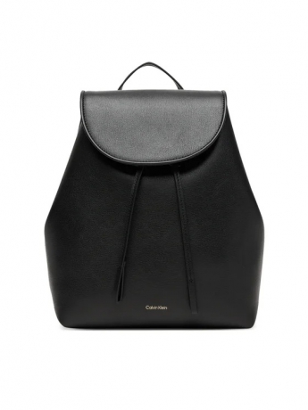 Calvin Klein ZAINO IN ECOPELLE LISCIA NERA CON LOGO