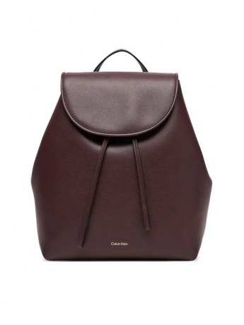 Calvin Klein ZAINO IN ECOPELLE LISCIA BORDEAUX CON LOGO