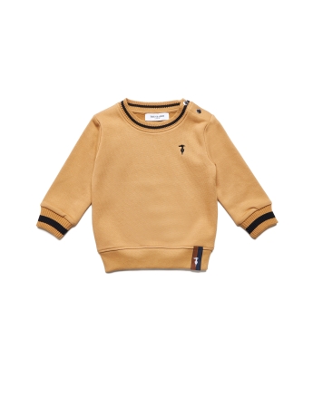 Trussardi FELPA INFANT  MAOKA IN COTONE CAMMELLO CON BORDI IN CONTRASTO BEIGE