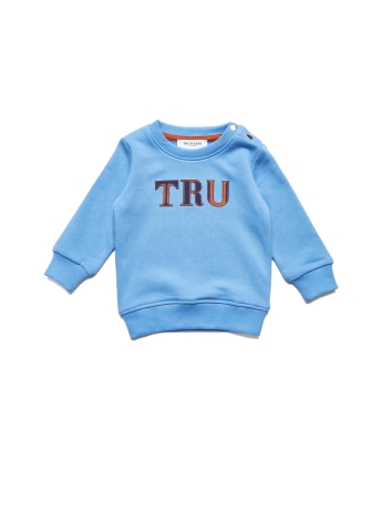 Trussardi FELPA INFANT THEMA IN COTONE AZZURRO CON LOGO RICAMATO