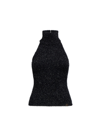Sil Top lurex a collo alto GKIOUZELIS NERO