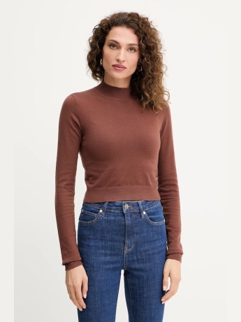 Sil Maglia LOLA CON COLLO ALTO MARRONE CHIARO