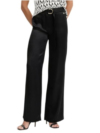 Guess PANTALONE IVA IN VISCOSA EFFETO RASO NERO