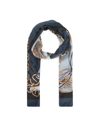 Guess SCIARPA SCIALLE GRIGIO SCURO CON STAMPA CATENA