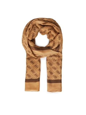 Guess SCIARPA BEIGE SCURIO CON LOGO ALL OVER