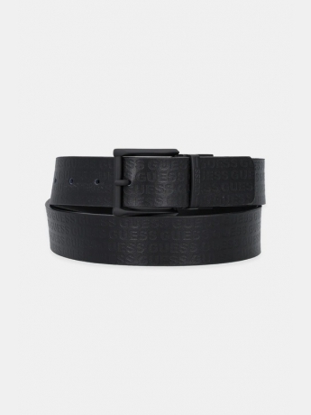 Guess cintura ADJ & REV in ecopelle nera logo all over