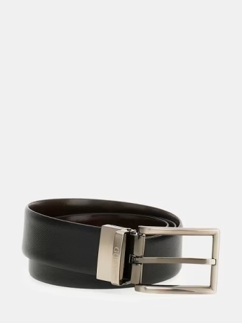 Guess cintura reversibile nera e marrone scuro