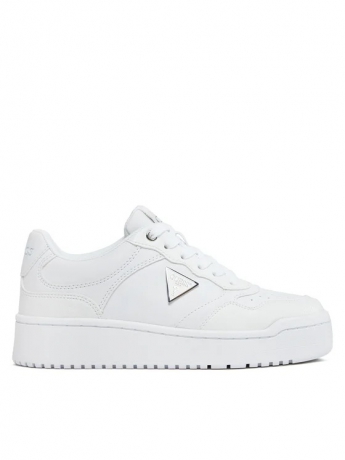 Guess Sneakers Miram in ecopelle bianca con logo triangolo