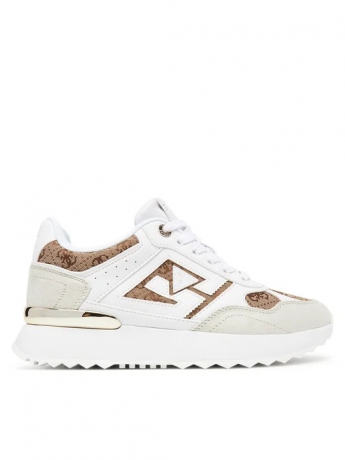 Guess sneakers KORENZO in ecopelle bianca e beige logata