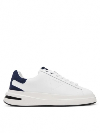 Guess Sneakers Elba in ecopelle bianca con dettaglio in camoscio blu