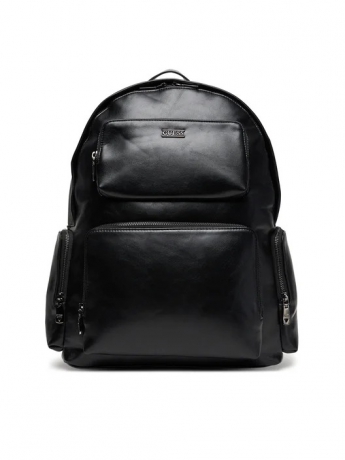 Guess zaino BOSTON  multi tscahe  in ecopelle nera liscia