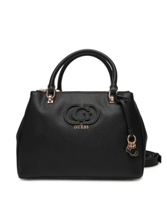 Guess BORSA SHOPPING CALEBRA IN ECOPELLE NERA CON LOGO G E TRACOLLA