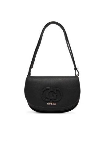 Guess BorsA Calebra  IN ECOPELLE NERA CON LOGO G E TRACOLLA