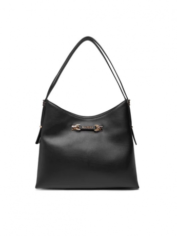 Guess BorseA Lefia A SECCHIELLO IN ECOPELLE LISCIA NERA CON LOGO