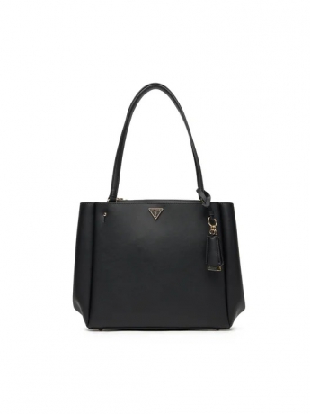 Guess BORSA SHOPPING GRANDE TALENT IN ECOPELLE LISCIA NERA CON  LOGO