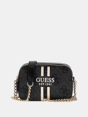 Guess Mini tracolla NoelleIN ECOPELLE NERA  CON  4G logo