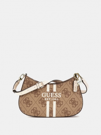 Guess Borsa a spalla Noelle IN ECOPELLE BEIGE SCURO CON  4G logo