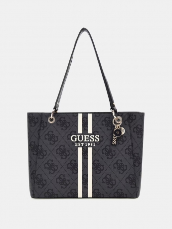 Guess BORSA SHOPPING Tote Noelle IN ECOPELLE NERA CON 4G logo