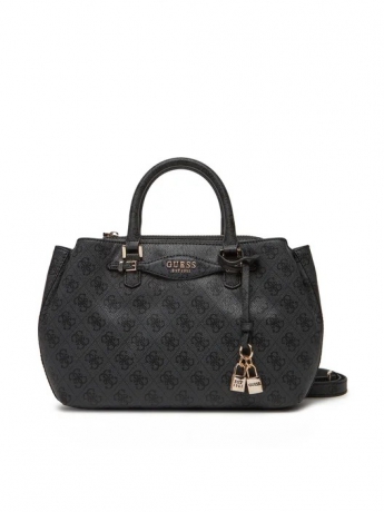 Guess BORSA Katya  IN ECOPELLE BEIGE SCURO CON LOGO ALL OVER