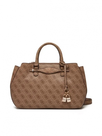 Guess BORSA Katya  IN ECOPELLE NERA CON LOGO ALL OVER