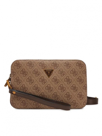 Guess pochette con bracciale e tracolla MILANO in ecopelle beige con logo all over