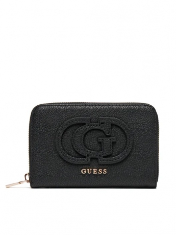 Guess PORTAFOGLIO PICCOLO IN ECOPELLE NERA ZIP AROUND LOGO G