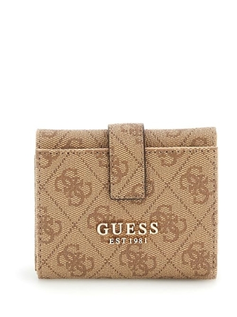Guess PORTAFOGLIO PICCOLO CON LOGO ALL OVER BEIGE