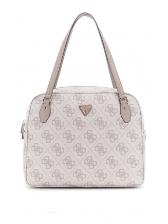 Guess BORSA BERTA TRAVEL GRANDE IN ECOPELLE ROSA CHIARO CON LOGO ALL OVER