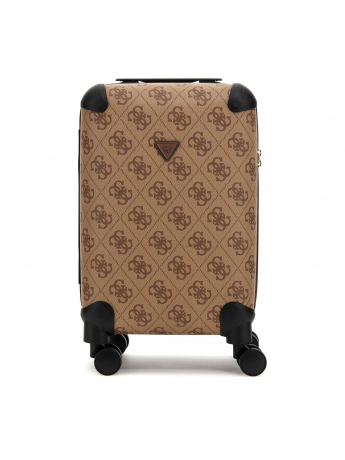 Guess trolley18 BERTA IN poliuretano  RIGIDO BEIGE SCURO  CON LOGO ALL OVER