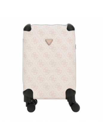 Guess trolley18 BERTA IN poliuretano RIGIDO ROSA CHIARO  CON LOGO ALL OVER