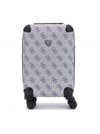 Guess trolley18 BERTA IN poliuretano RIGIDO CELESTE  CHIARO  CON LOGO ALL OVER