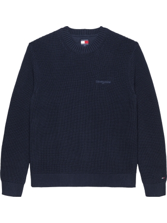 Tommy Hilfiger Pullover in maglia grossa con logo ricamato BLUE