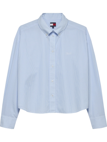 Tommy Hilfiger Camicia crop in popeline con motivo a righe  blue / stripe