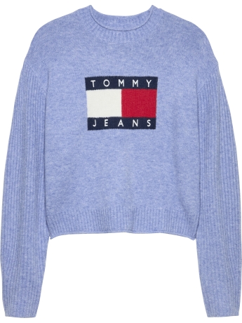 Tommy Hilfiger Pullover relaxed fit mélange con bandiera vintage iris htr