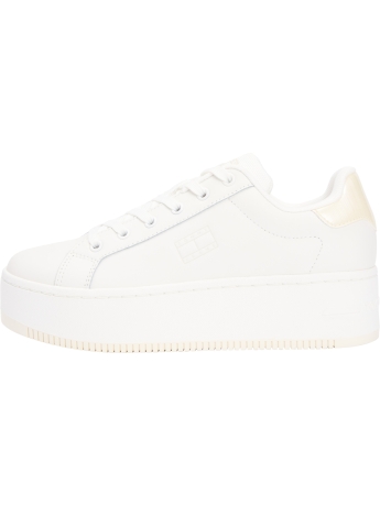 Tommy Hilfiger Sneakers con suola alta e pelle bianco