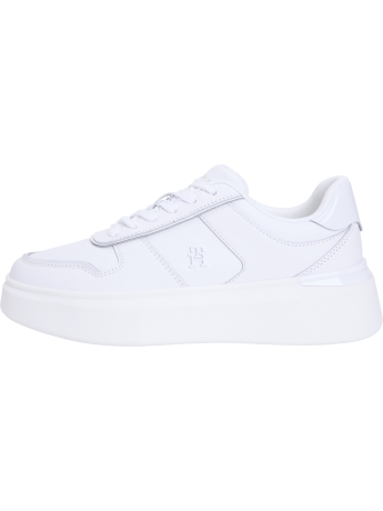 Tommy Hilfiger Sneakers in pelle e vernice con suola alta bianca