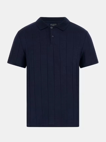 Guess Polo in maglia a costine blu