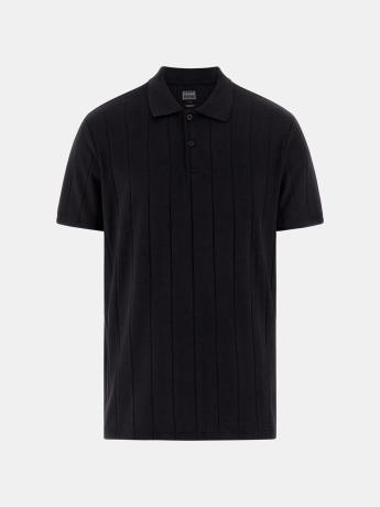 Guess Polo in maglia a costine nera