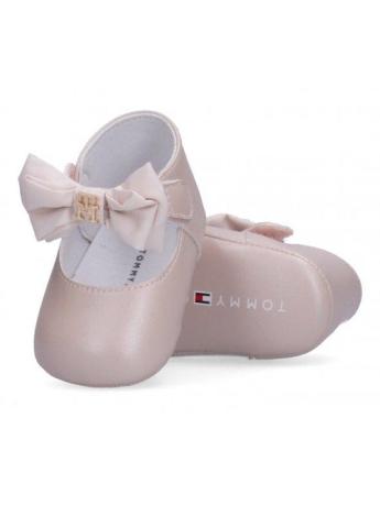 Tommy Hilfiger ballerine neonata con fiocco rosa cipria